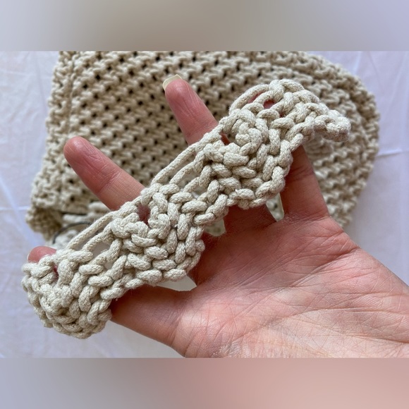 Last one🚨 Zara Macrame Knit Shell Cotton Shoulder Bag Handbag Purse Cream NWT - Picture 16 of 16